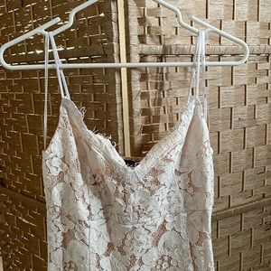 Divine Lover White Lace Bodycon Midi Dress Lulus M